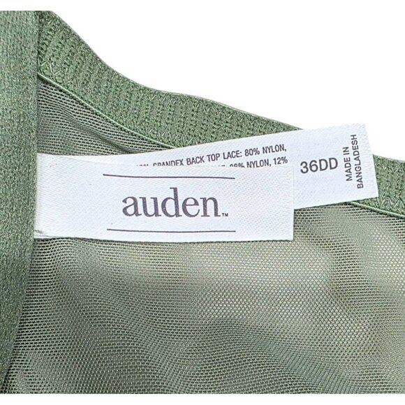 Auden Lace Racerback Bra 36DD Underwire Padded Demi Sage Green Front Closure - Picture 6 of 7